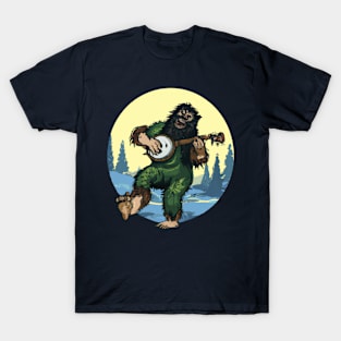 Sasquatch Playing Banjo T-Shirt